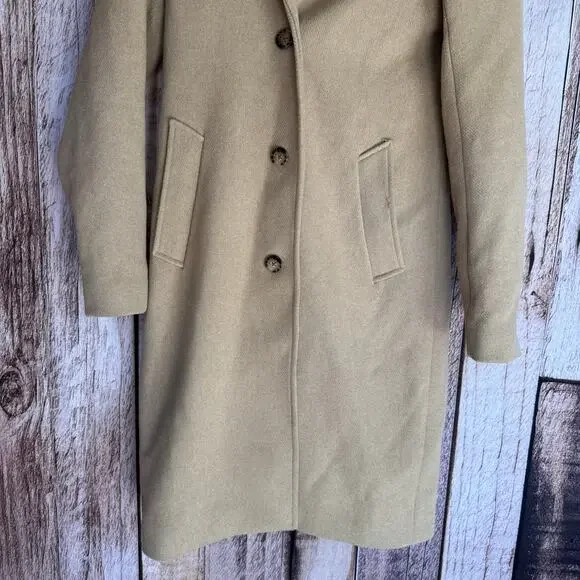 Abercrombie & Fitch Dad Coat Jacket Camel Tan Workwear Classic Long Small Tall - Picture 4 of 8